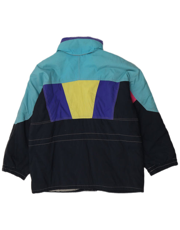 Jachetă de schi Colmar pentru femei, cu glugă, ajustată, mărimea 42, mare, albastru, color block