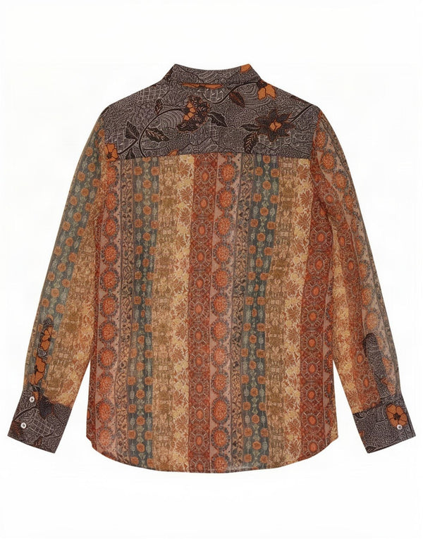 Bluză cămașă pentru femei Desigual UK 16, mare, maro, cu flori din poliester