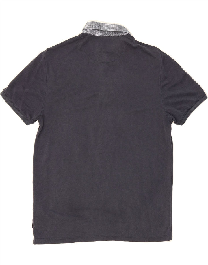 TED BAKER Mens Polo Shirt Size 3 Medium Navy Blue Modal Vintage Ted Baker and Second-Hand Ted Baker from Messina Hembry 