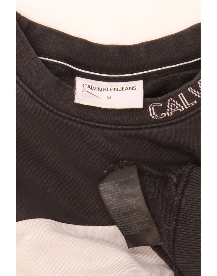 Hanorac grafic pentru bărbați Calvin Klein Jeans Pulover mediu negru Colorblock