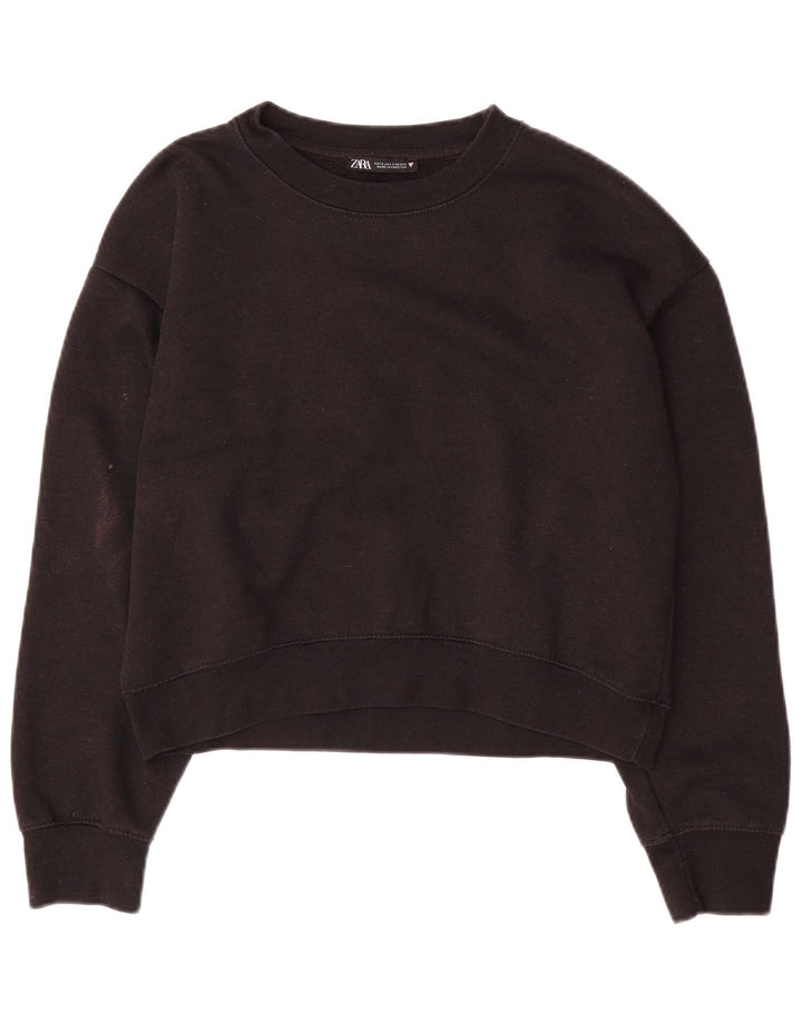 Pulover de hanorac oversized pentru femei Zara UK 10 Poliester negru mic