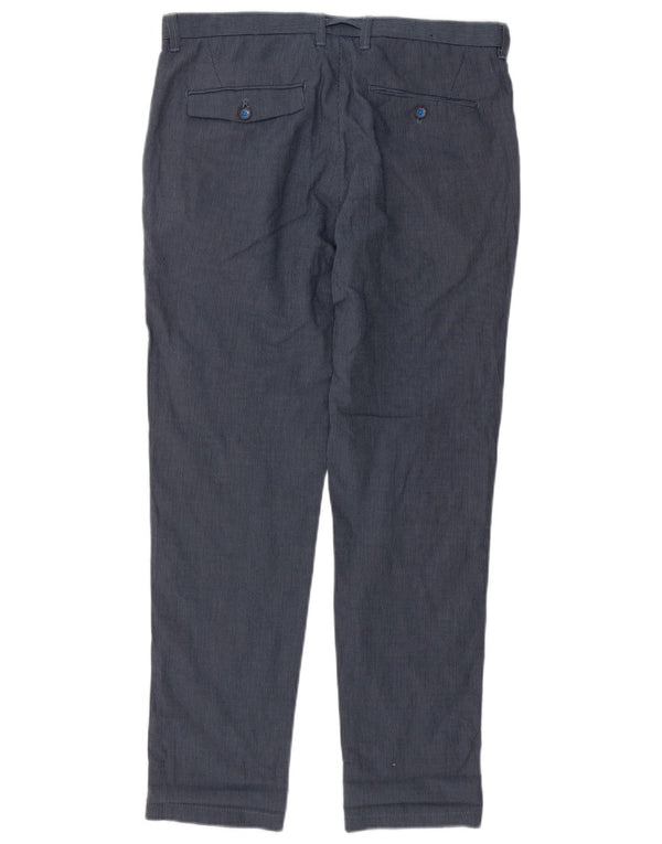 Pantaloni chino slim pentru bărbați Zara EU 40 Mediu L31 L29 Bleumarin cu dungi