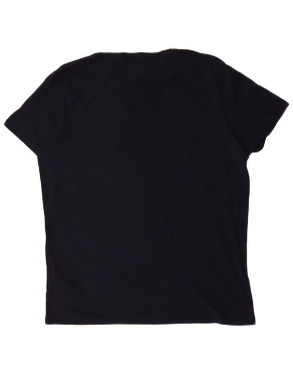 Wrangler Mens Graphic T-Shirt Top Medium Navy Blue Cotton