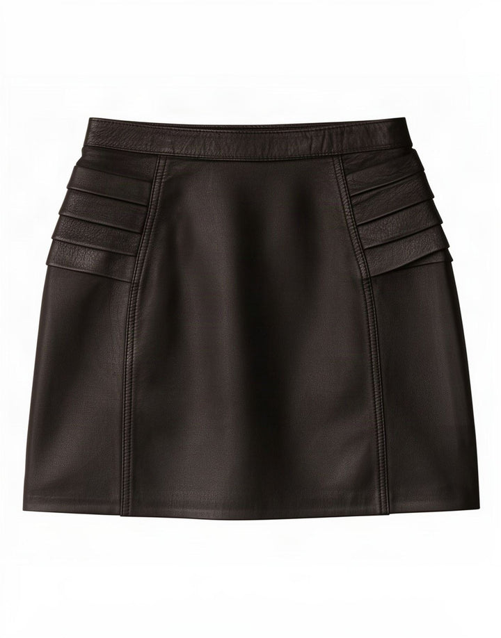 Fusta din piele vintage pentru femei IT 42 Medium W26 Negru