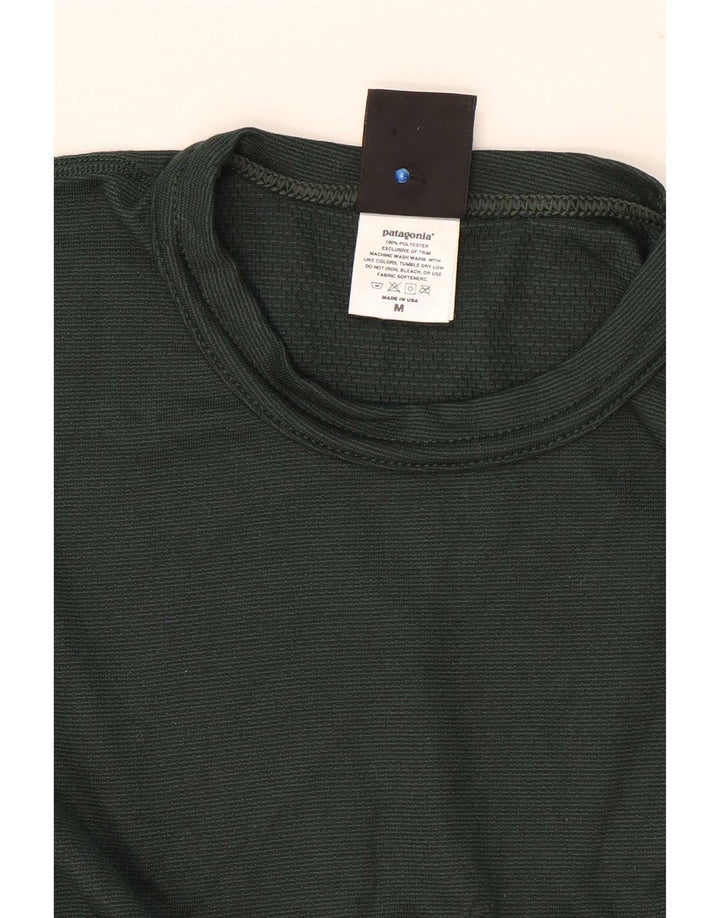 Top pentru bărbați Patagonia cu mânecă lungă, verde mediu, poliester