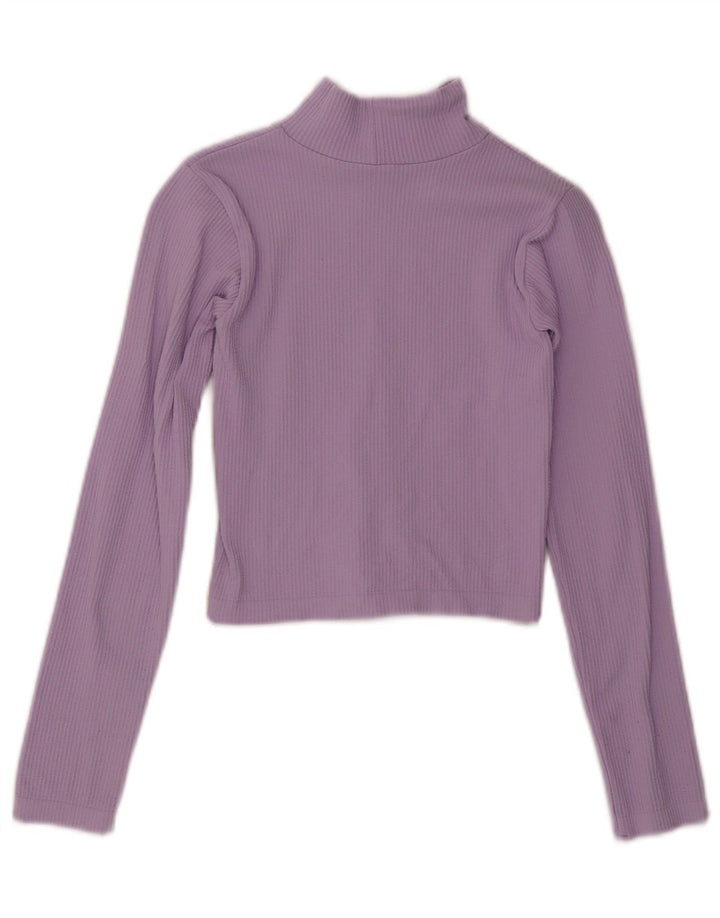 Crop Top pentru femei Zara cu mânecă lungă UK 10 Mic Violet