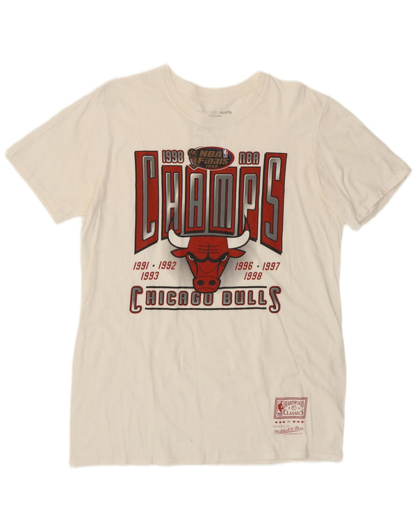MITCHELL & NESS Tricou grafic Chicago Bulls pentru bărbați Top mediu alb