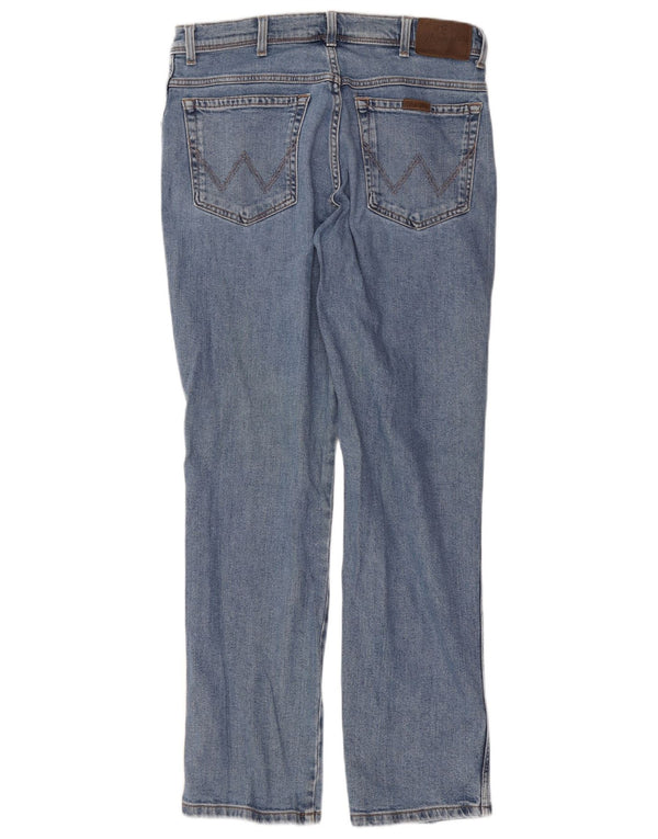 Blugi drepti Wrangler pentru bărbați, cu ajustare normală, W34 L32, bumbac albastru