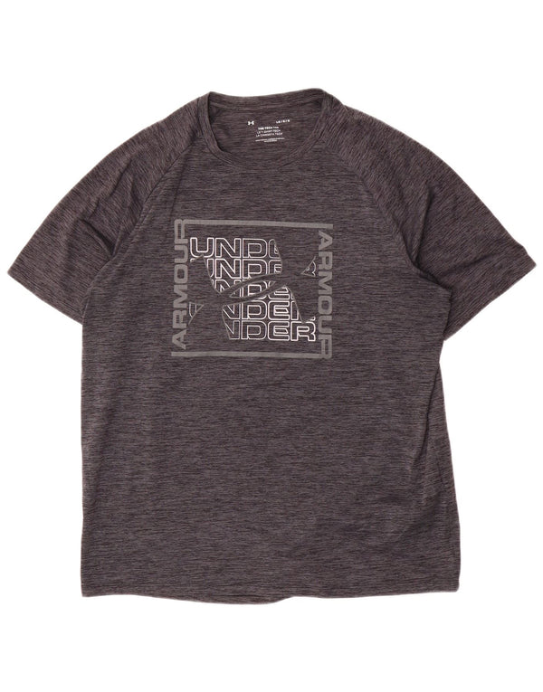 Tricou grafic Under Armour pentru bărbați Top mare, gri, poliester cu pături