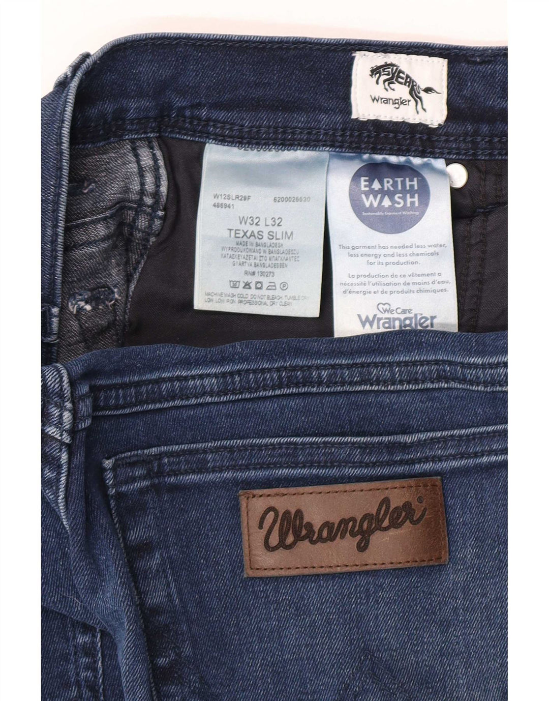 Blugi slim Texas Wrangler pentru bărbați W32 L26 bumbac bleumarin