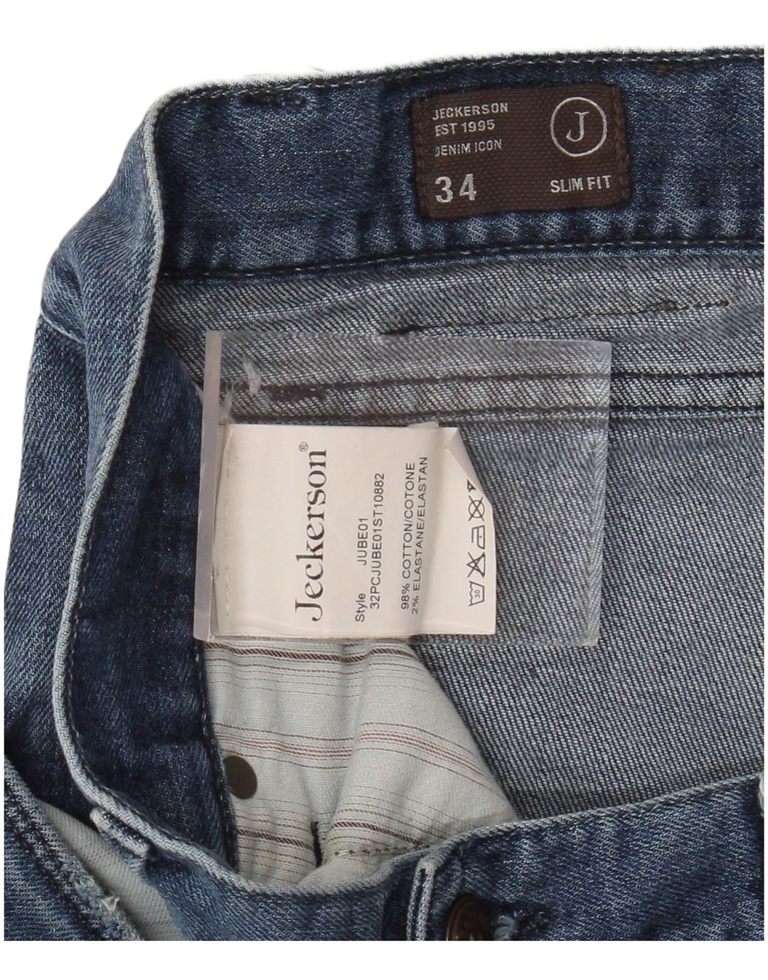 Pantaloni scurți din denim pentru bărbați JECKERSON W34, mare, albastru, bumbac