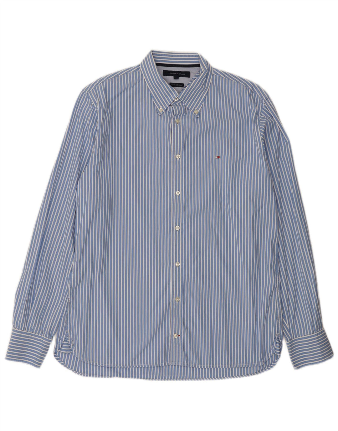 Cămașă pentru bărbați Tommy Hilfiger, mare, albastru, bumbac cu dungi