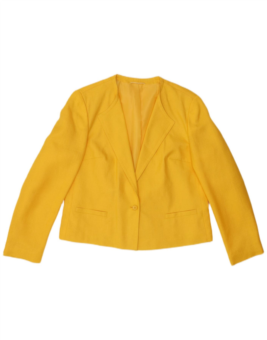 RAVENS Jachetă pentru femei Crop 1 Button Blazer IT 42 Poliester galben mediu