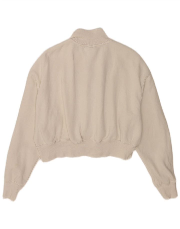 Pulover Nike pentru femei, supradimensionat, cu fermoar și gât, UK 10, mic, alb