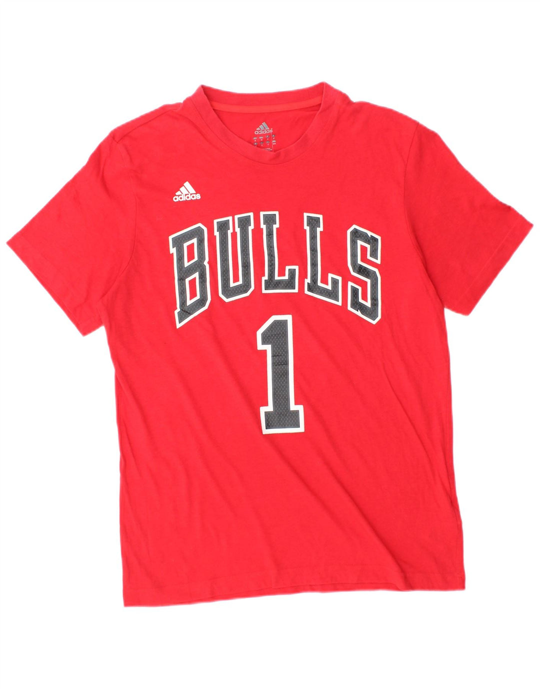 ADIDAS Mens Bulls Graphic T-Shirt Top Medium Red Polyester
