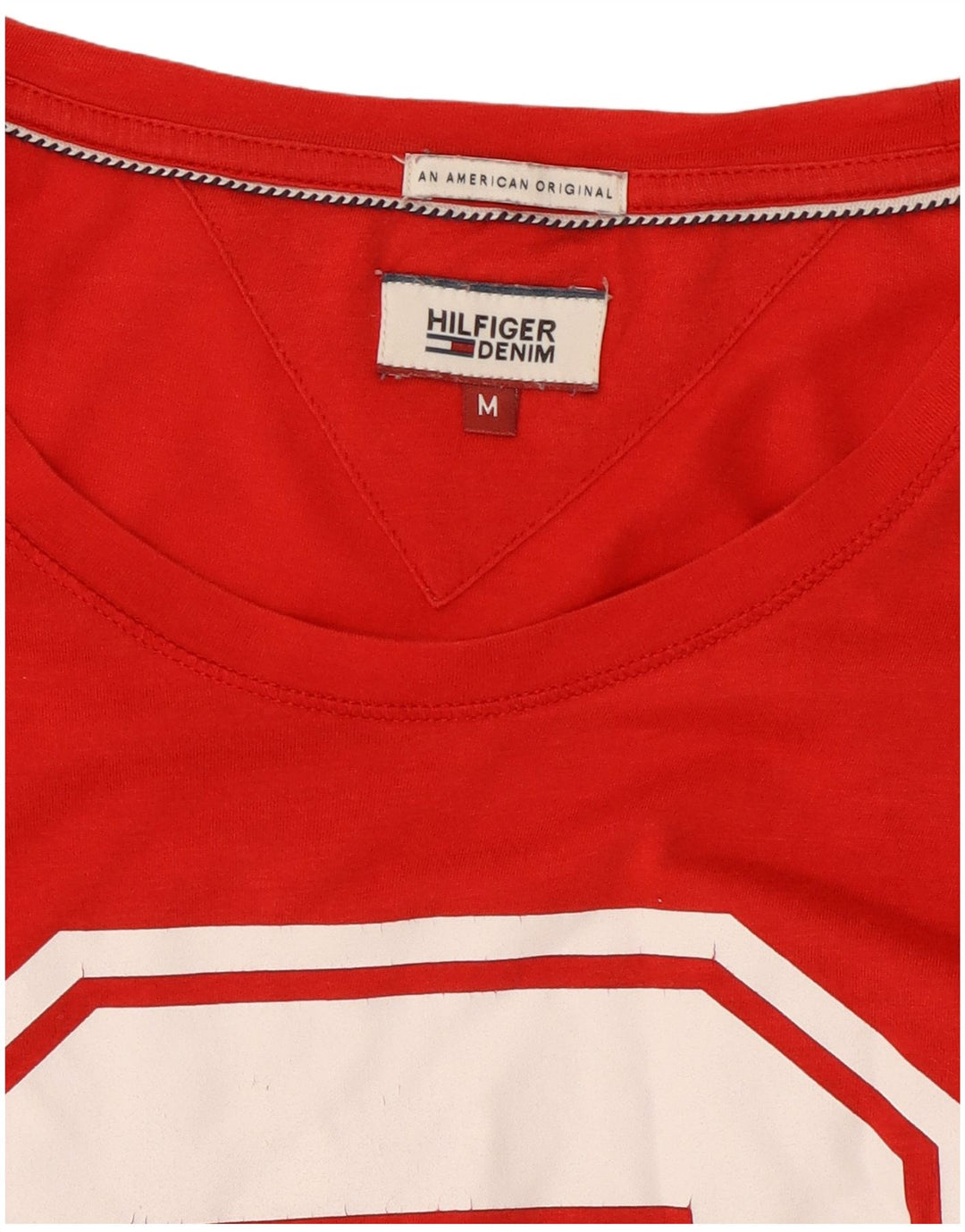 Tricou grafic Tommy Hilfiger pentru bărbați Top din bumbac roșu mediu