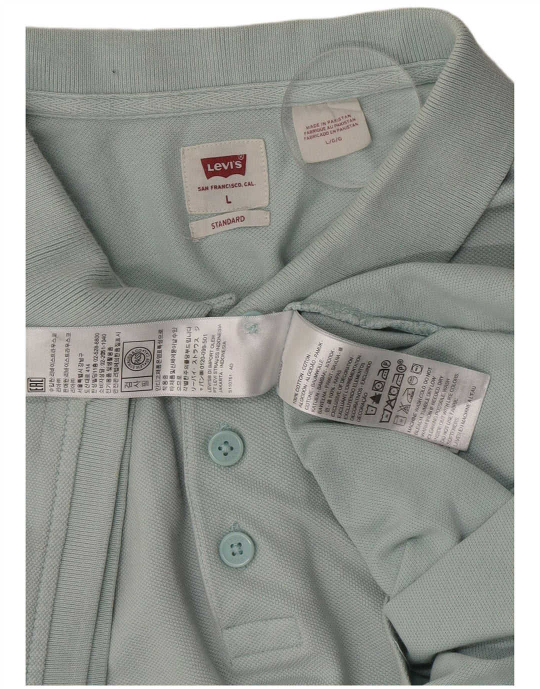 Cămașă polo Levi's Standard Fit, bumbac verde mare