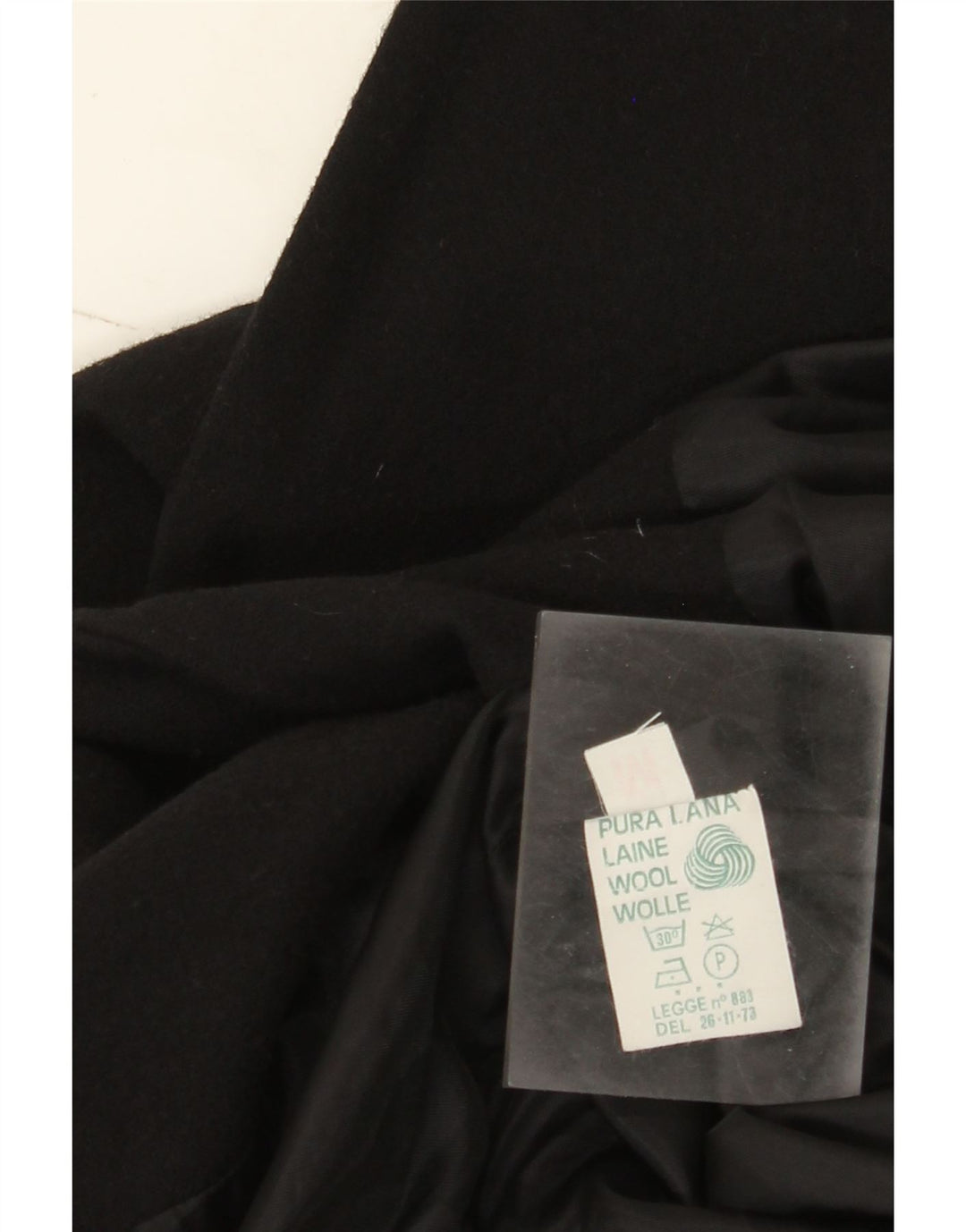 Jachetă vintage pentru femei cu 1 nasture, UK 14, lână neagră medie