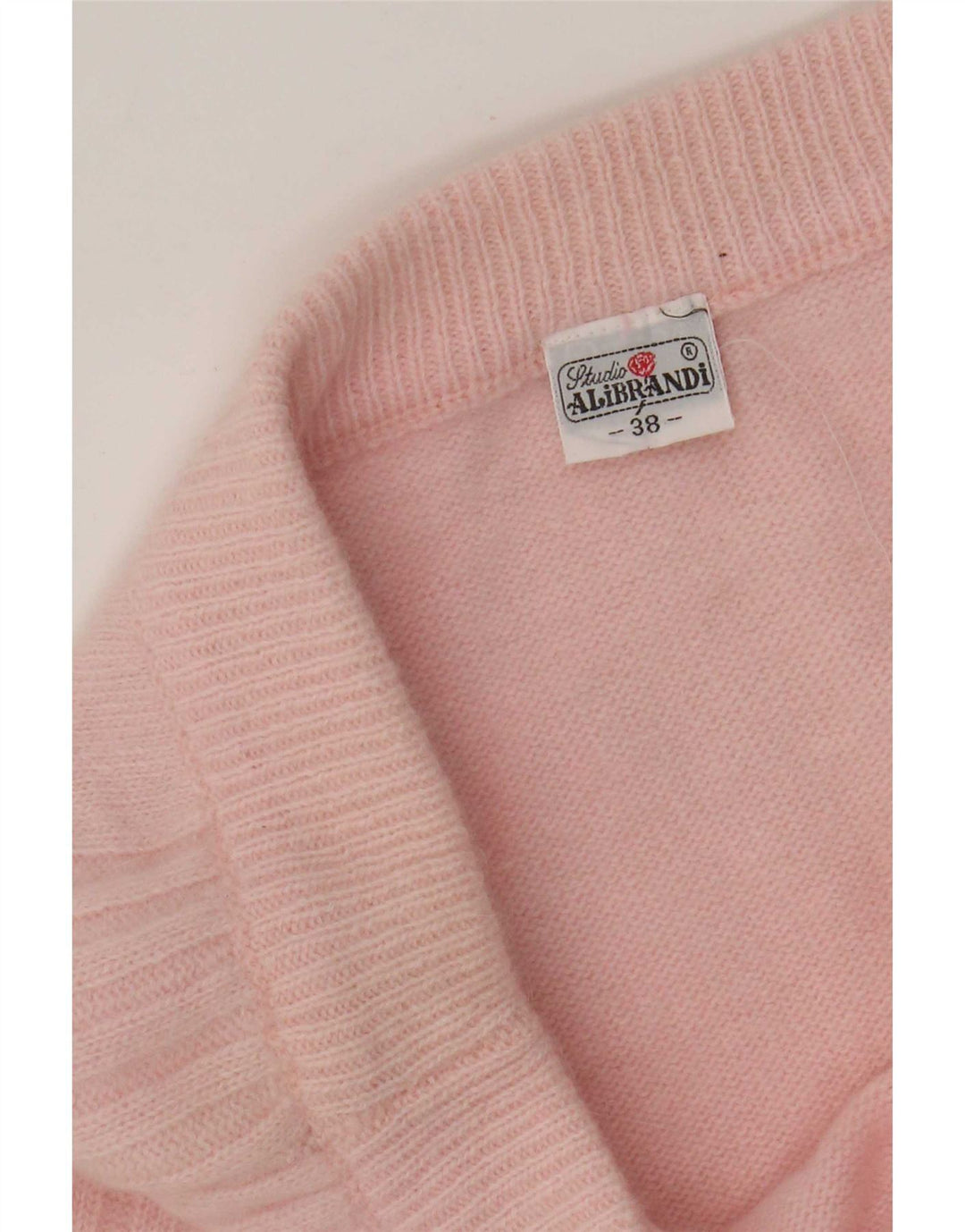 Fusta midi tricot vintage pentru femei EU 38 Medium W34 Roz Lambswool
