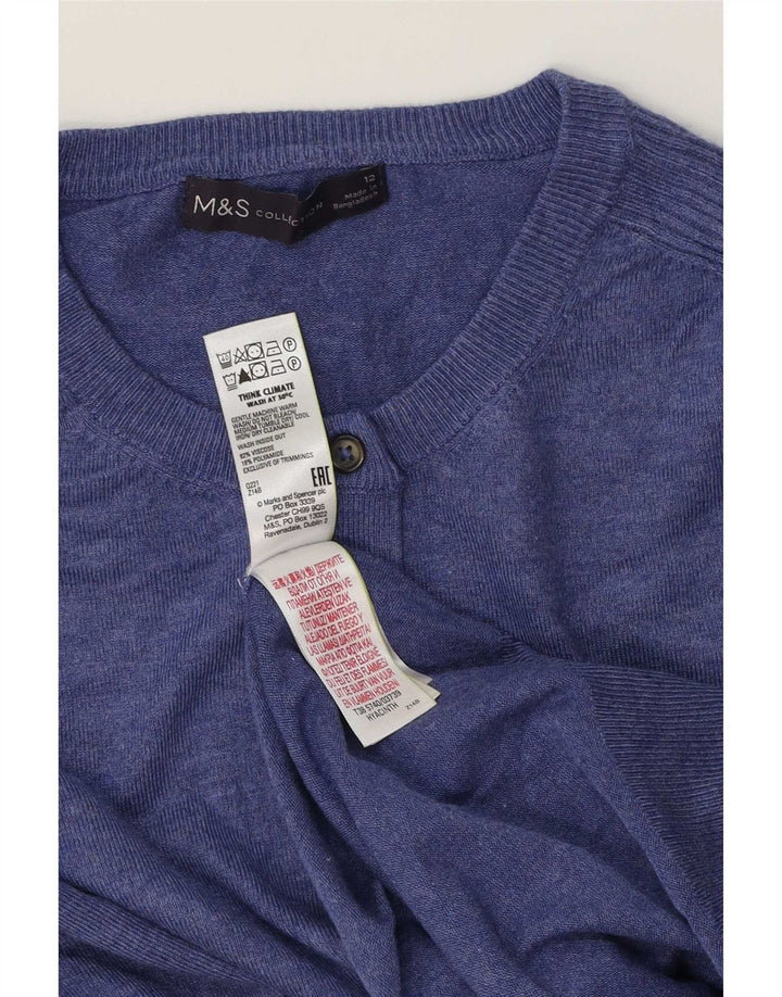 Pulover cardigan pentru femei Marks & Spencer UK 12 Medium Blue Viscose