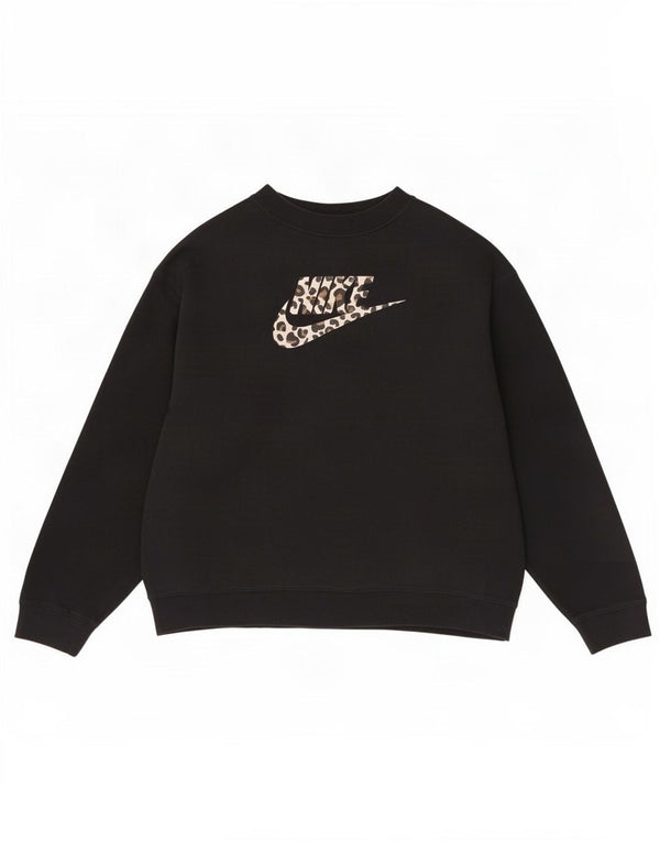 Pulover de hanorac supradimensionat cu grafic Nike pentru femei UK 16, mare, negru, bumbac