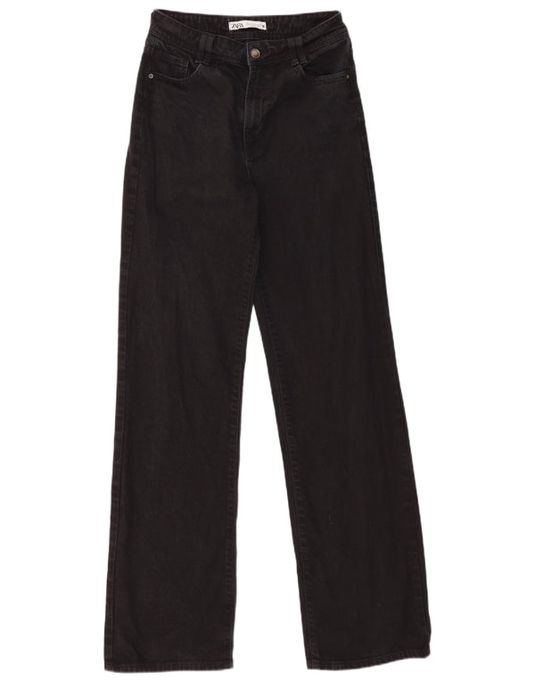 Blugi pentru femei Zara cu picioare late EU 36 XS W26 L32 Negri