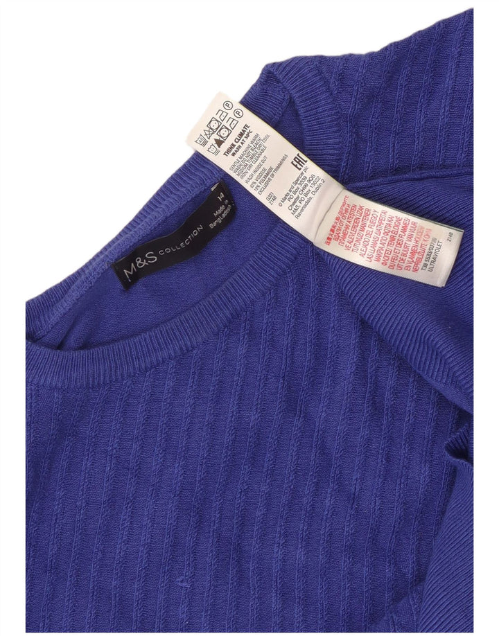 Pulover pentru femei Marks & Spencer Crop Crew Deck Pulover UK 14 Medium Blue