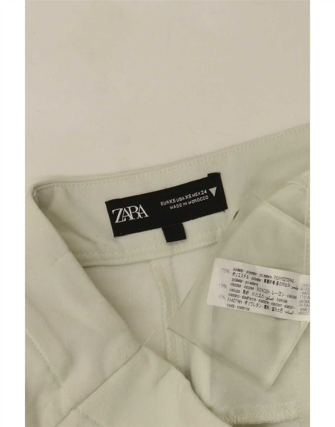 Pantaloni pantaloni pantaloni pantaloni scurti pentru femei Zara XS W25 poliester verde