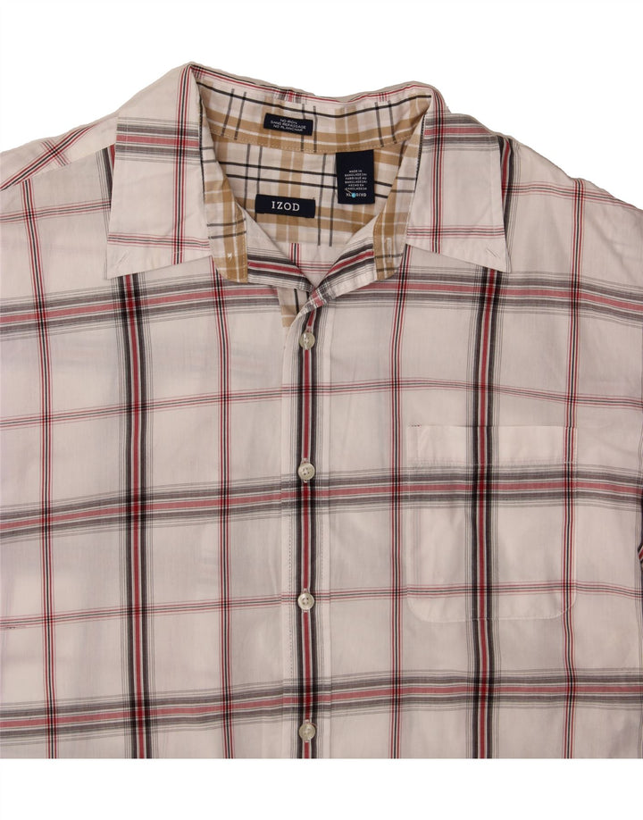 IZOD Mens Shirt XL White Check Cotton Vintage Izod and Second-Hand Izod from Messina Hembry 
