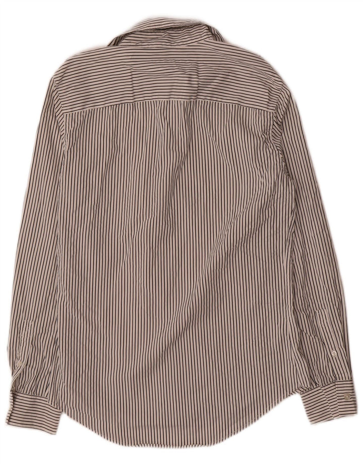 Cămașă pentru bărbați Zara Super Slim Fit, alb mediu, cu dungi