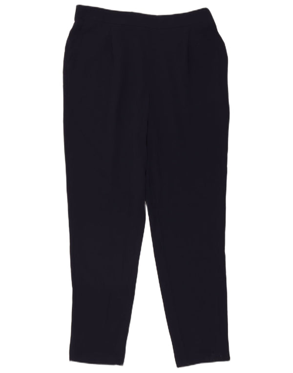 Pantaloni casual pentru femei M&Co UK 14 mare L34 L30 bleumarin Poliester