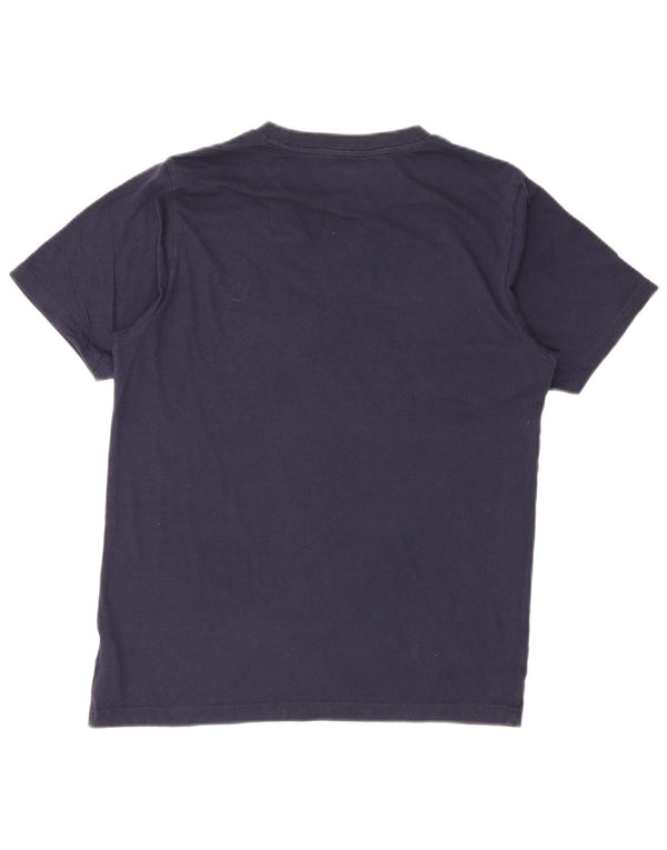 New Balance Mens Graphic T-Shirt Top Medium Navy Blue Cotton