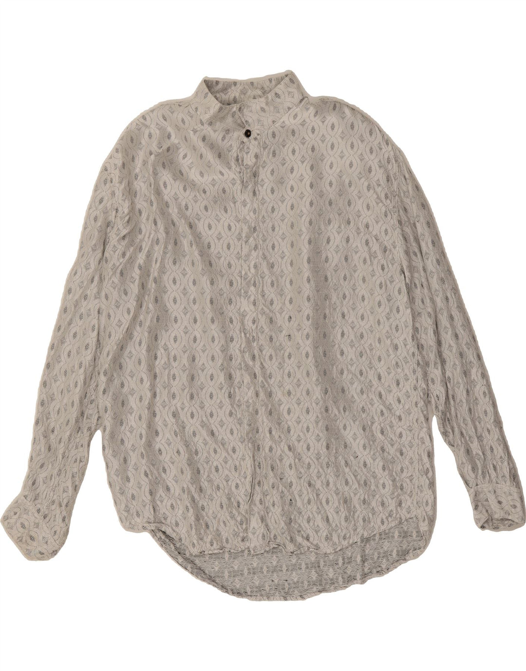 VINTAGE Mens Shirt Large Grey Geometric Vintage Vintage and Second-Hand Vintage from Messina Hembry 