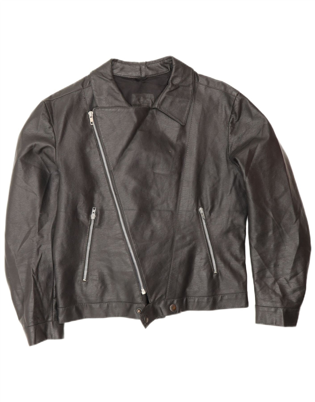 Jachetă pentru motociclist din piele vintage pentru bărbați UK 38 Medium Black