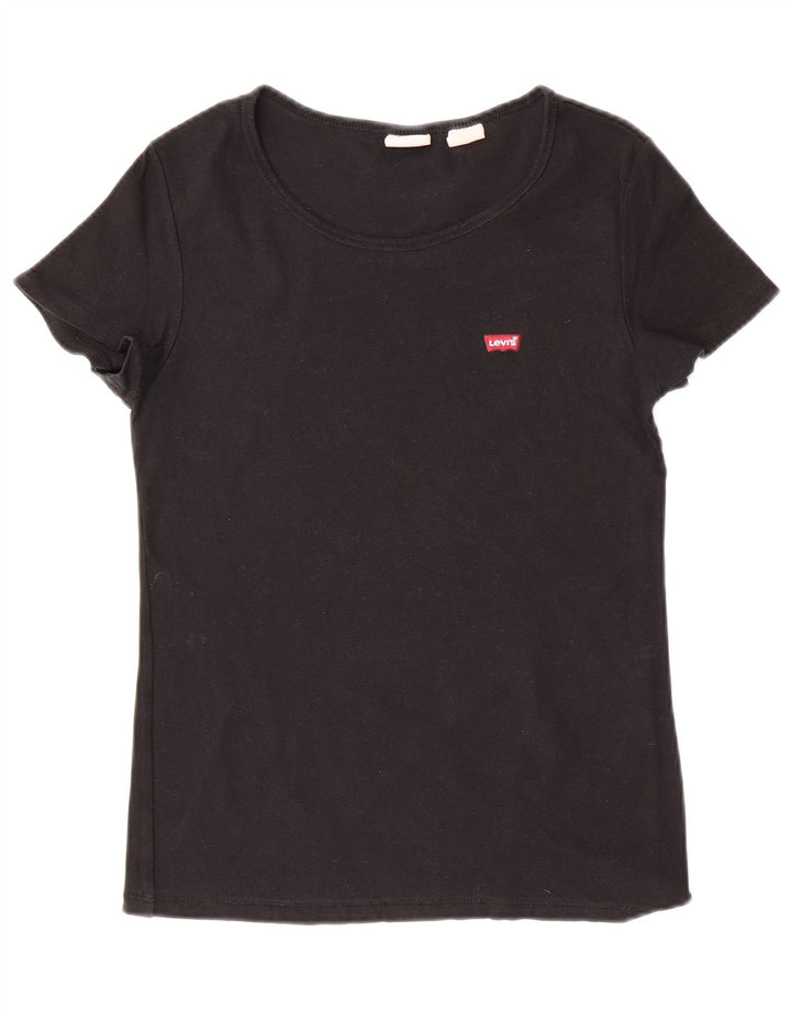 LEVI'S Womens T-Shirt Top UK 12 Medium Black