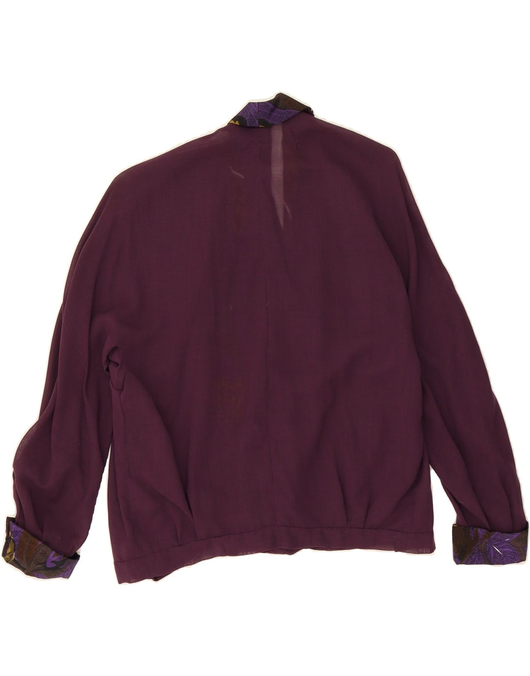 VINTAGE Womens Double Breasted Blazer Jacket UK 14 Medium Maroon Floral Vintage Vintage and Second-Hand Vintage from Messina Hembry 
