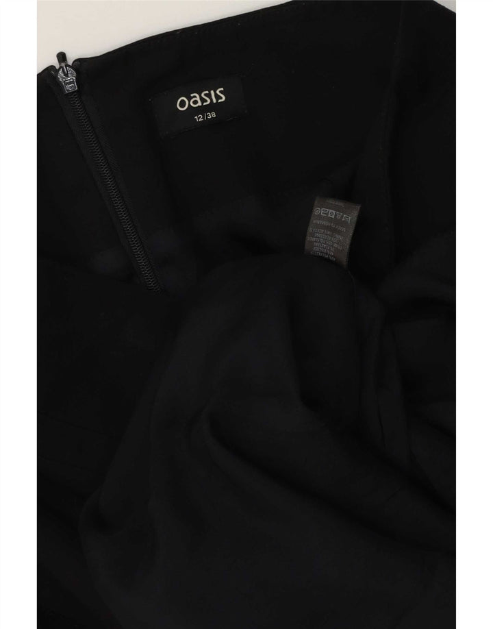 Fusta dreaptă pentru femei Oasis UK 12 Medium W32 Poliester negru
