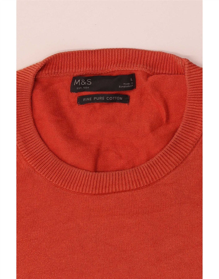 Pulover pentru bărbați Marks & Spencer cu gât roșu mare portocaliu