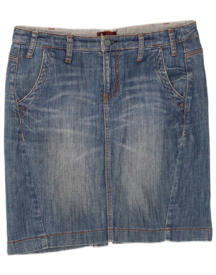 Fusta mini denim pentru femei RIFLE W29 bumbac albastru mediu