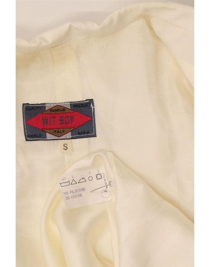 Blazer pentru femei Wit Boy, cu 3 nasturi, UK 10, poliester alb, mic