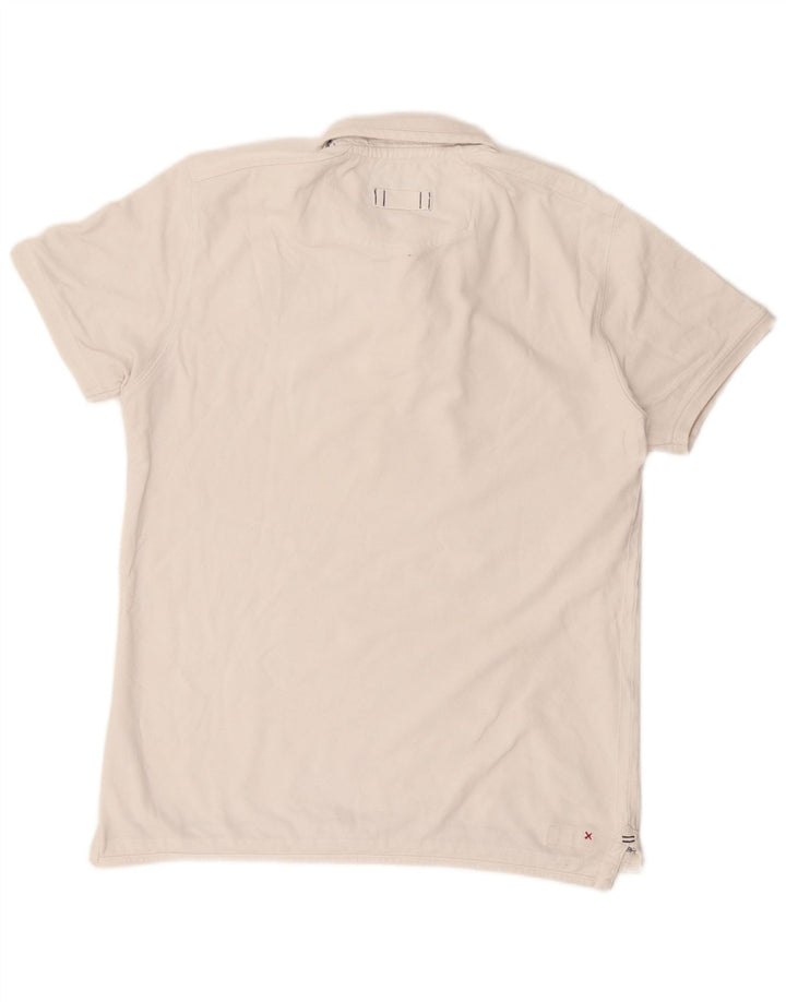Tricou polo pentru bărbați Fat Face, mare, alb, din bumbac