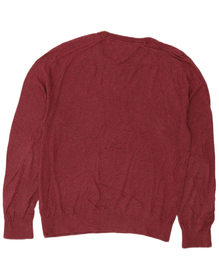 Pulover Tommy Hilfiger pentru bărbați cu gât roșu mediu din bumbac