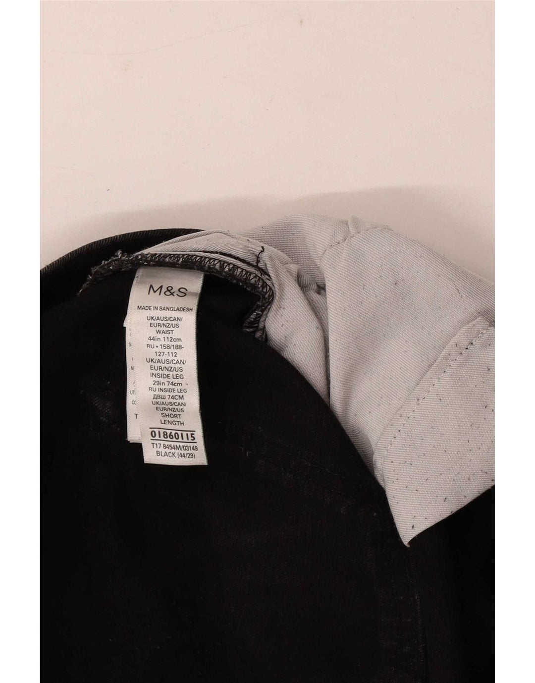 Blugi drepti pentru bărbați Marks & Spencer W44 L29 bumbac negru