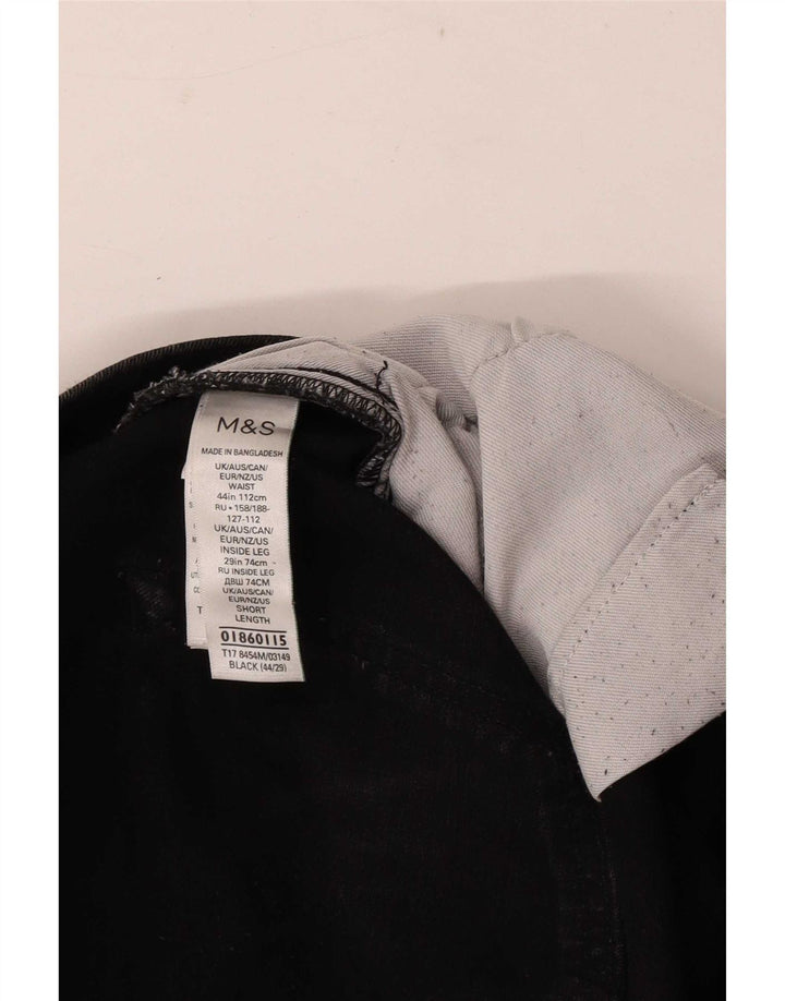 Blugi drepti pentru bărbați Marks & Spencer W44 L29 bumbac negru