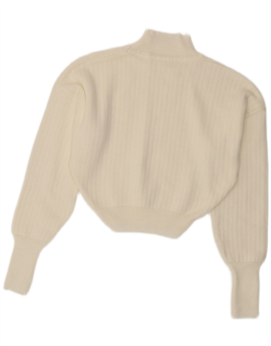 Pulover vintage pentru femei cu gât țestoasă și pulover UK 14 Medium White
