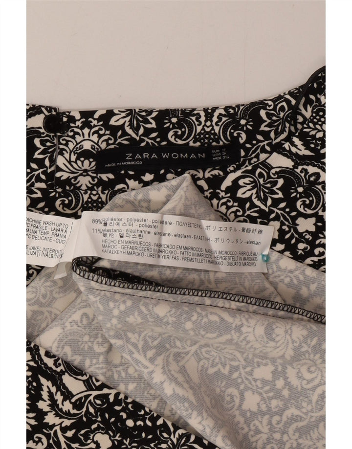Rochie pentru femei Zara, Marea Britanie 10, Poliester Floral Negru