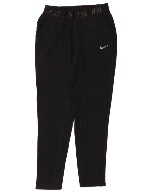 Pantaloni de trening NIKE Dri Fit Graphic pentru femei UK 10 Small Black
