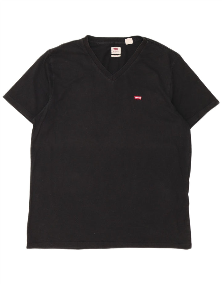 Tricou standard pentru bărbați Levi's Top mare din bumbac negru