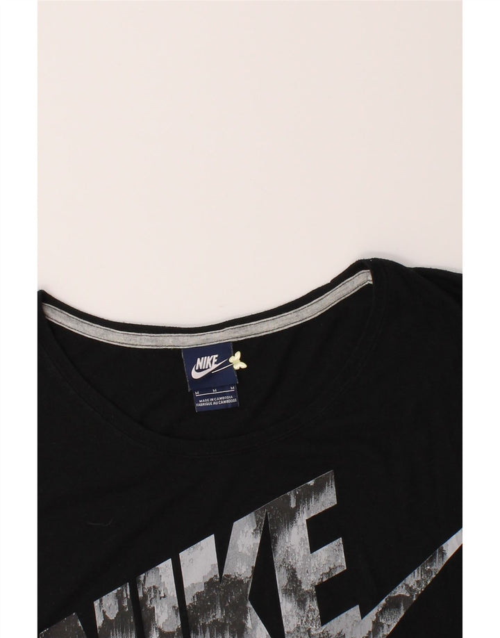 NIKE Womens Oversized Graphic T-Shirt Top UK 14 Medium Black Polyester Vintage Nike and Second-Hand Nike from Messina Hembry 