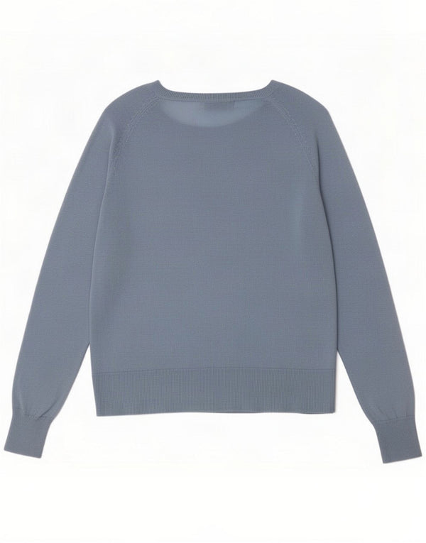 Zara Pulover supradimensionat pentru femei cu gât de barcă UK 10 Small Blue